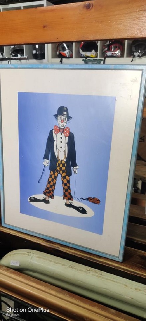Lithographie clown musicien