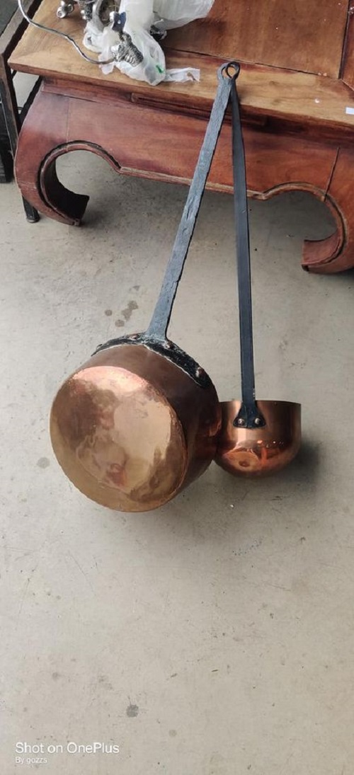 Grande casserole et louche cuivre 40€/P