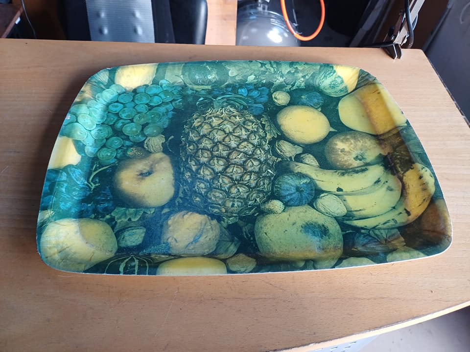 Plateau de service vintage fibre verre