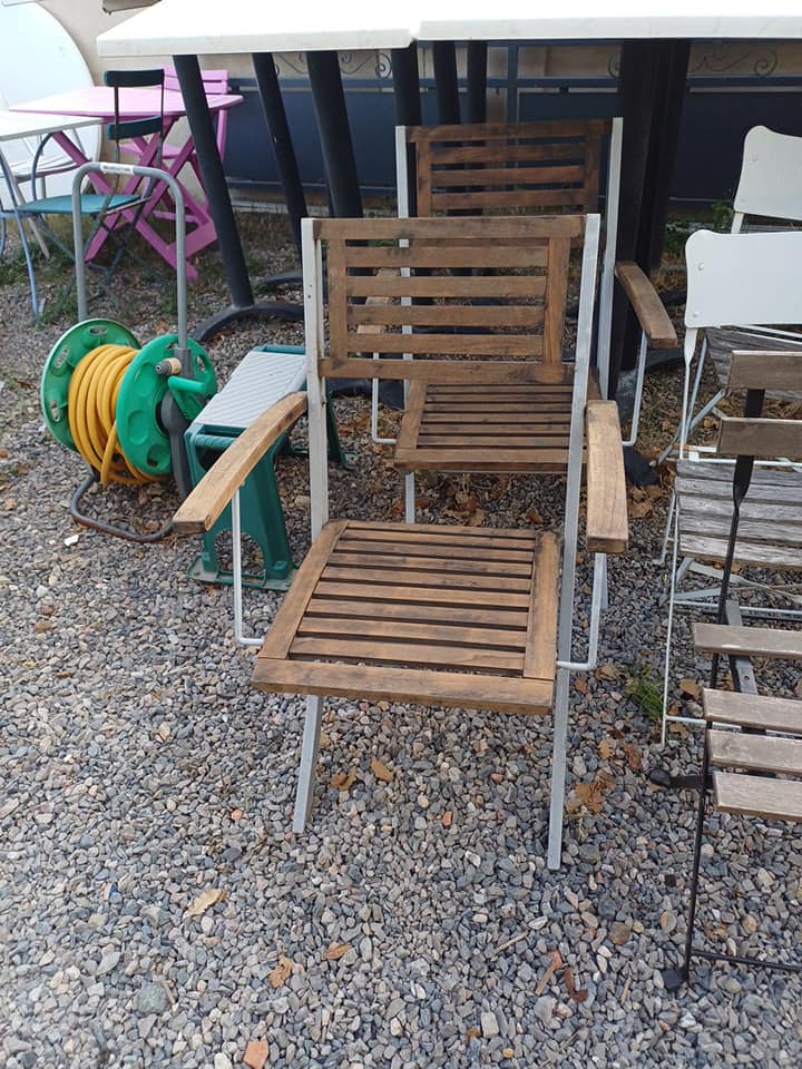 Fauteuils de jardin teck 30€/pc