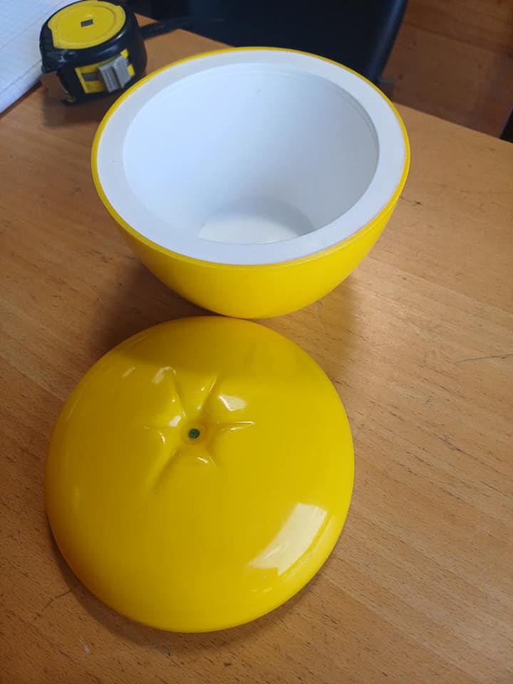Vintage seau glaçons pomme jaune