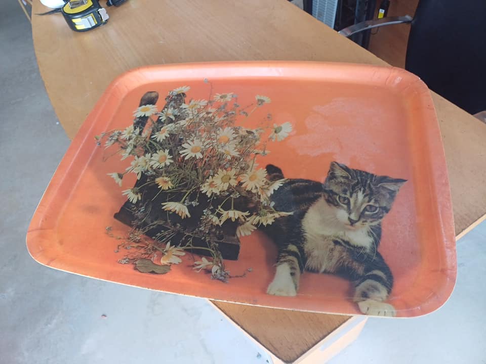 Vintage plateau fibre de verre