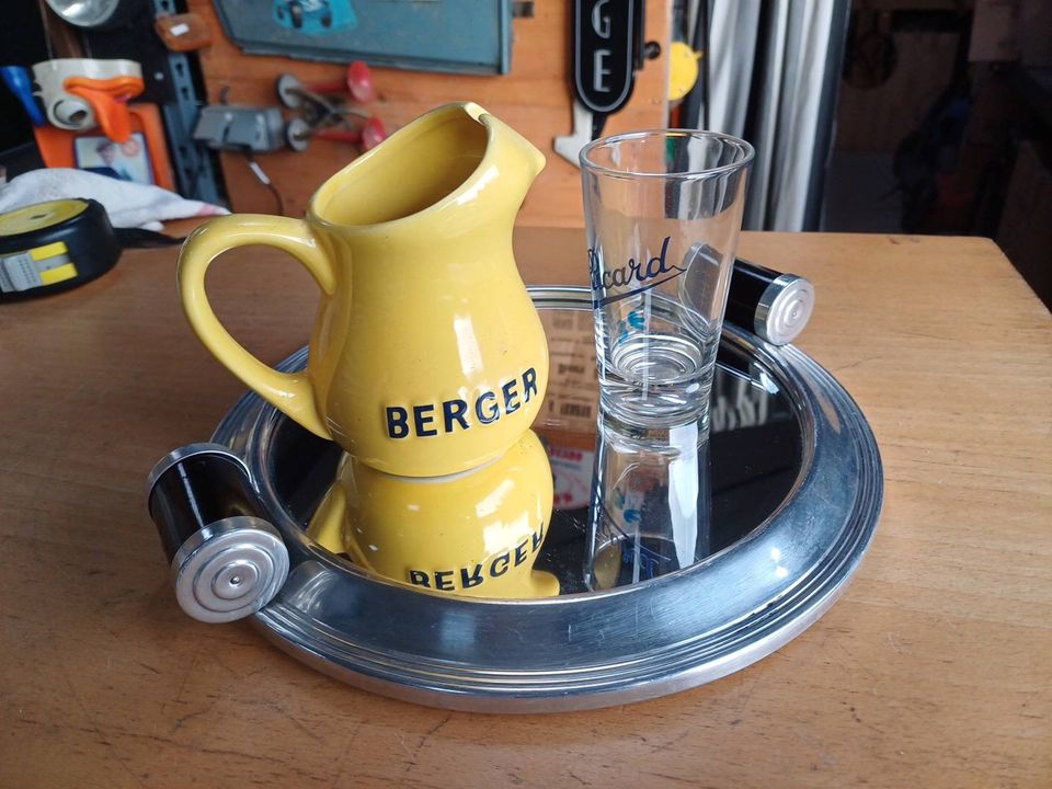 Plateau miroir service art deco