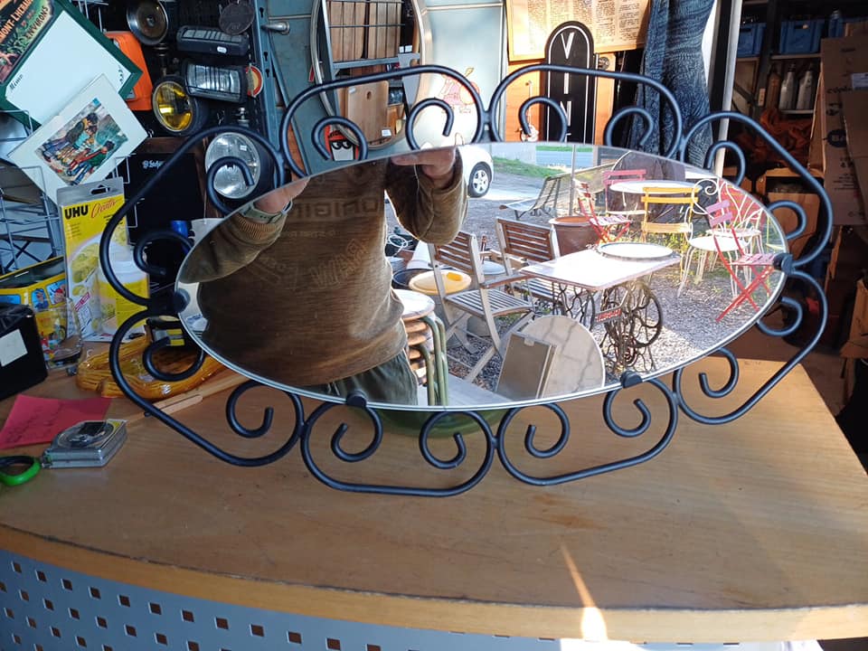 Miroir et cadre fer forgé
