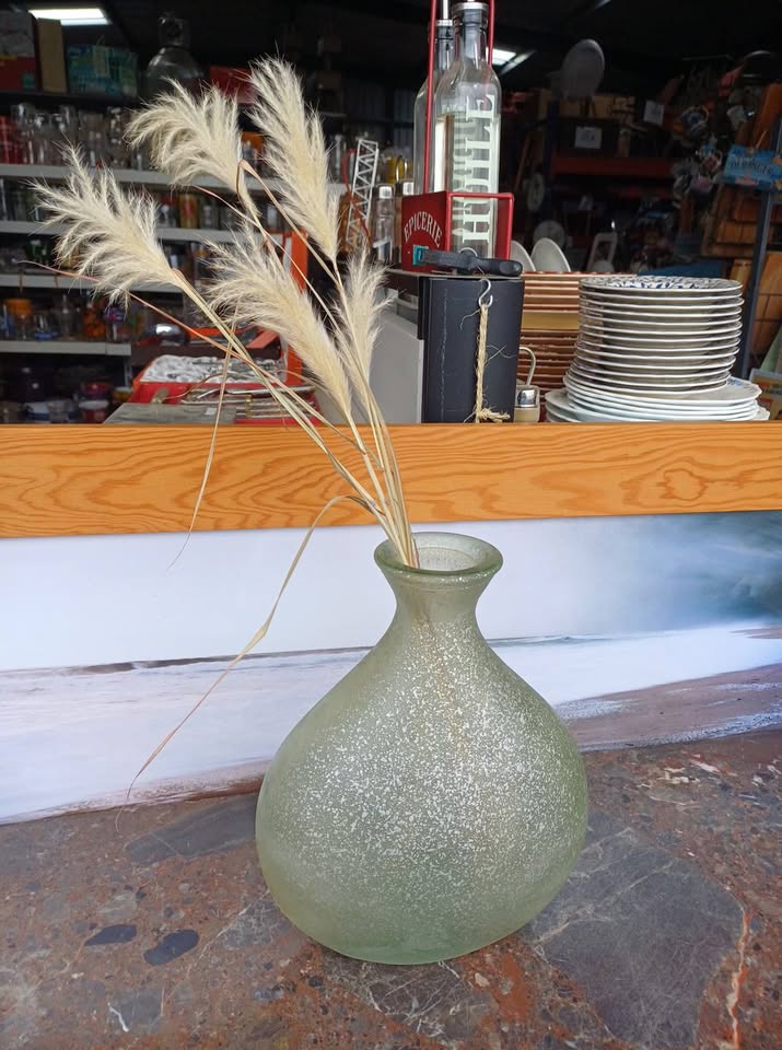 Vase verre moucheté