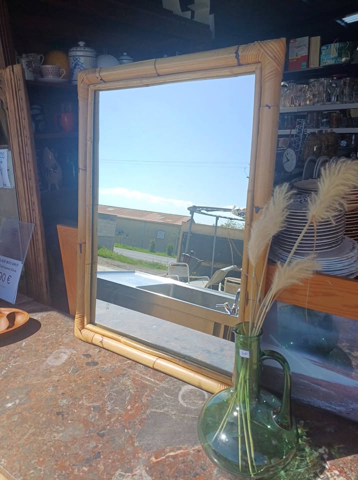 Miroir bambou vintage 1950/60