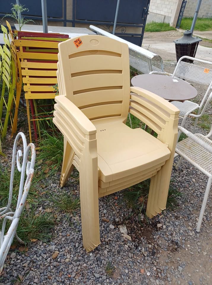 4 fauteuils de jardin Jaune paille