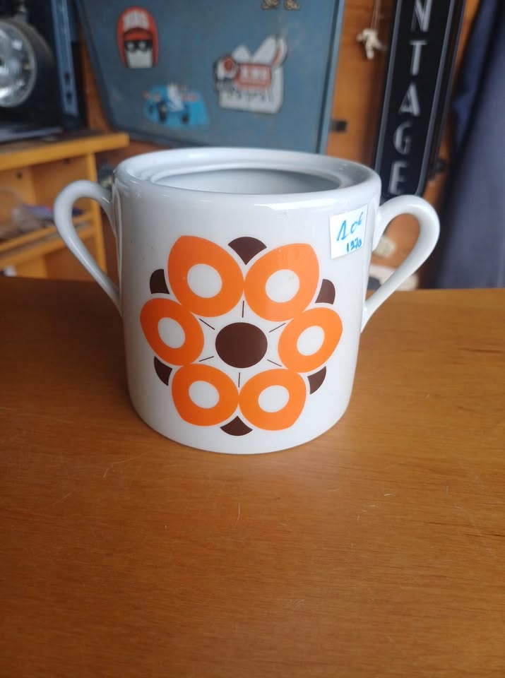 récipient porcelaine couleuvre 70's