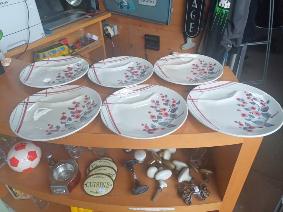 6 assiettes digoin sarreguemines