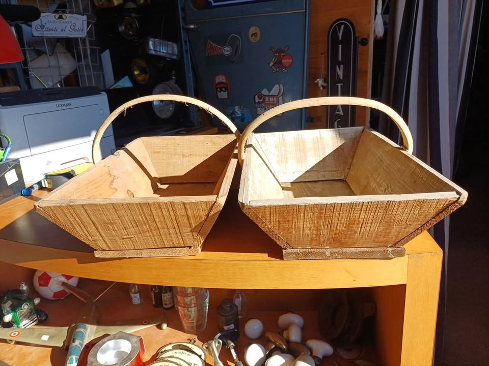 Ancien panier de vendange bois