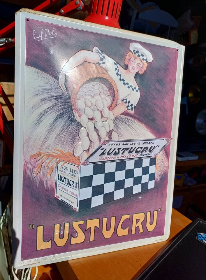 Vintage plaque publicitaire lustucru