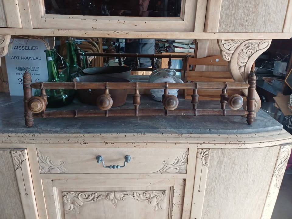 Porte-manteau Bistrot ancien en bois tourné - Style Thonet - 1900