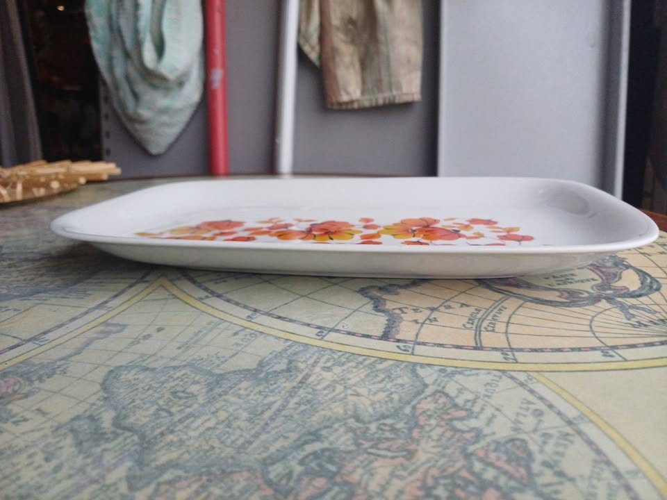 Plat de service Vintage Winterling Bavaria - Décor Floral 70's