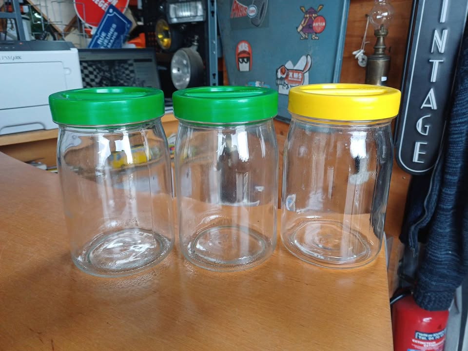 Lot de 3 bocaux en verre vintage - Borgonovo (Italie)
