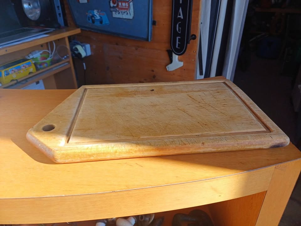 Planche à découper vintage en hêtre massif - 41 cm