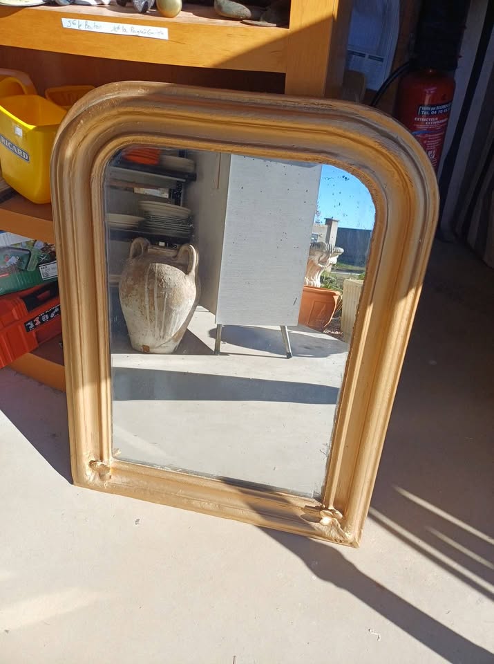 Miroir ancien Louis Philippe - Cadre doré à doucine