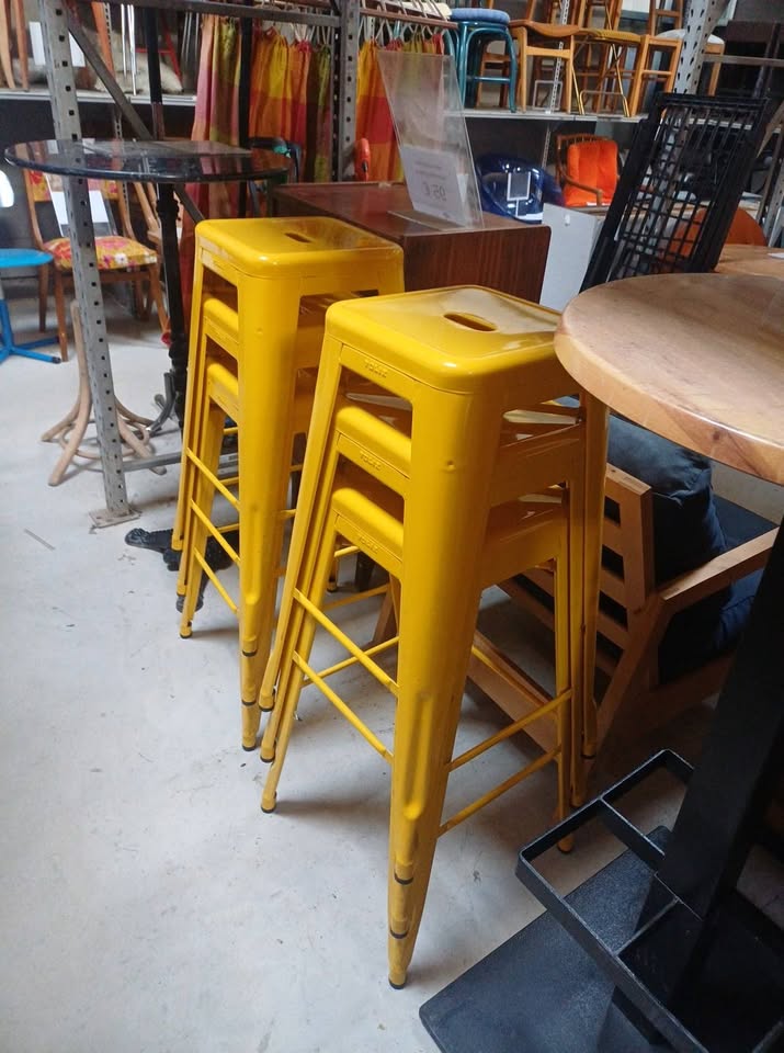 Tabourets TOLIX Authentiques - Modèle H75 (Jaune)