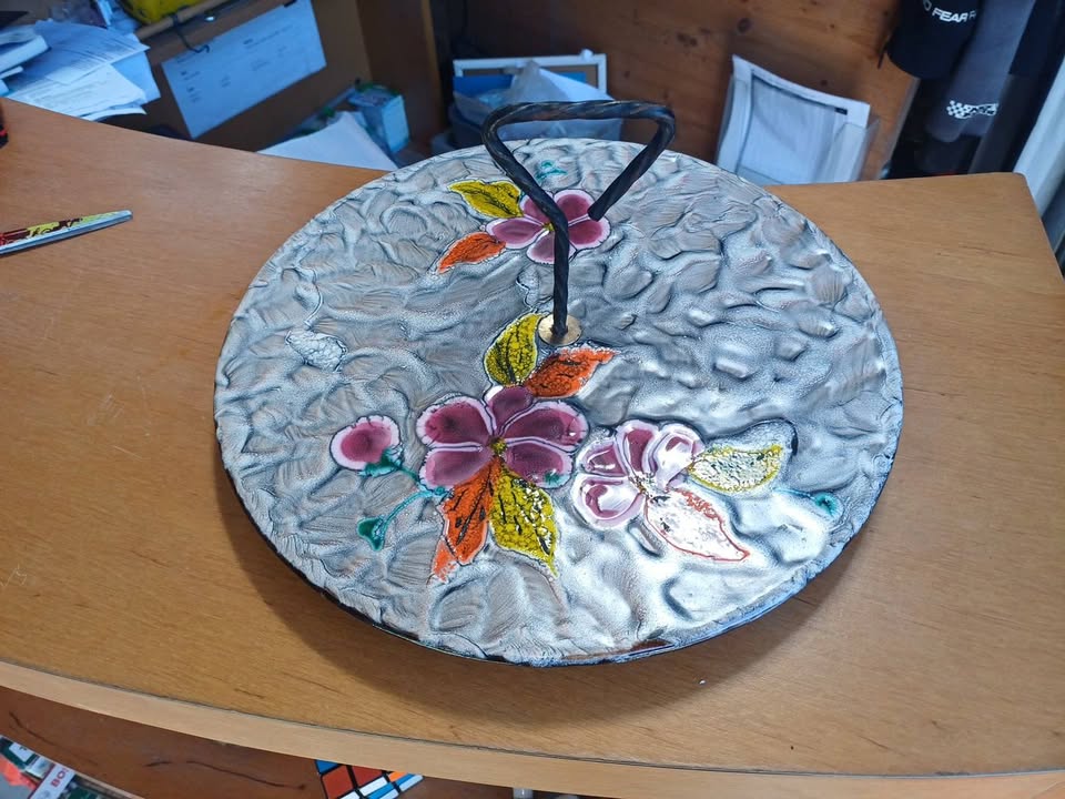 Plat de service vintage en céramique - Le Poët-Laval - Années 60/70
