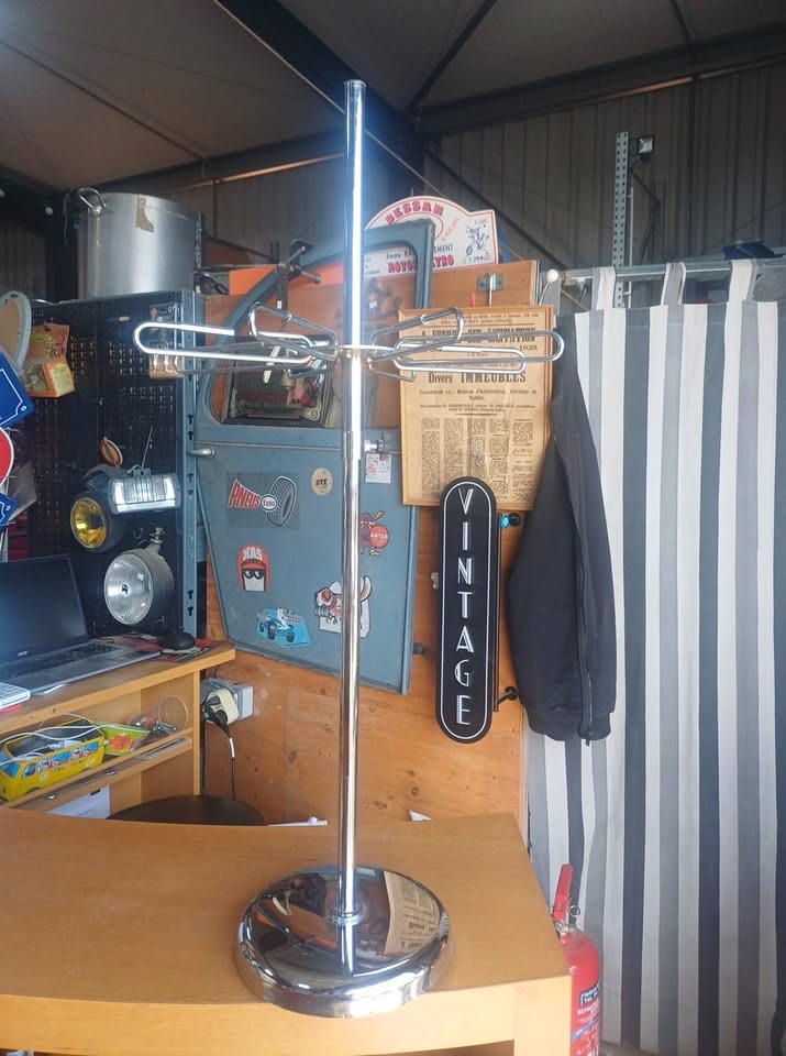 Présentoir de comptoir chromé - Style Vintage - Hauteur réglable