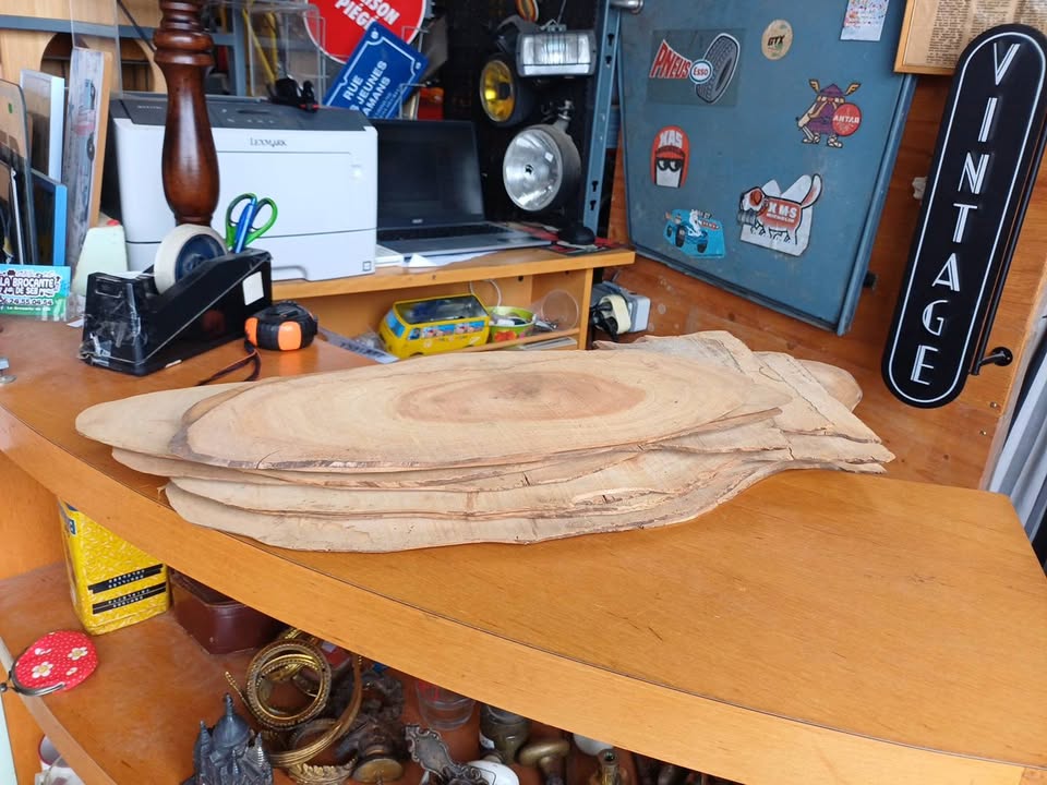 Lot de tranches de bois naturel (virettes / placage épais) – Idéal DIY & Déco