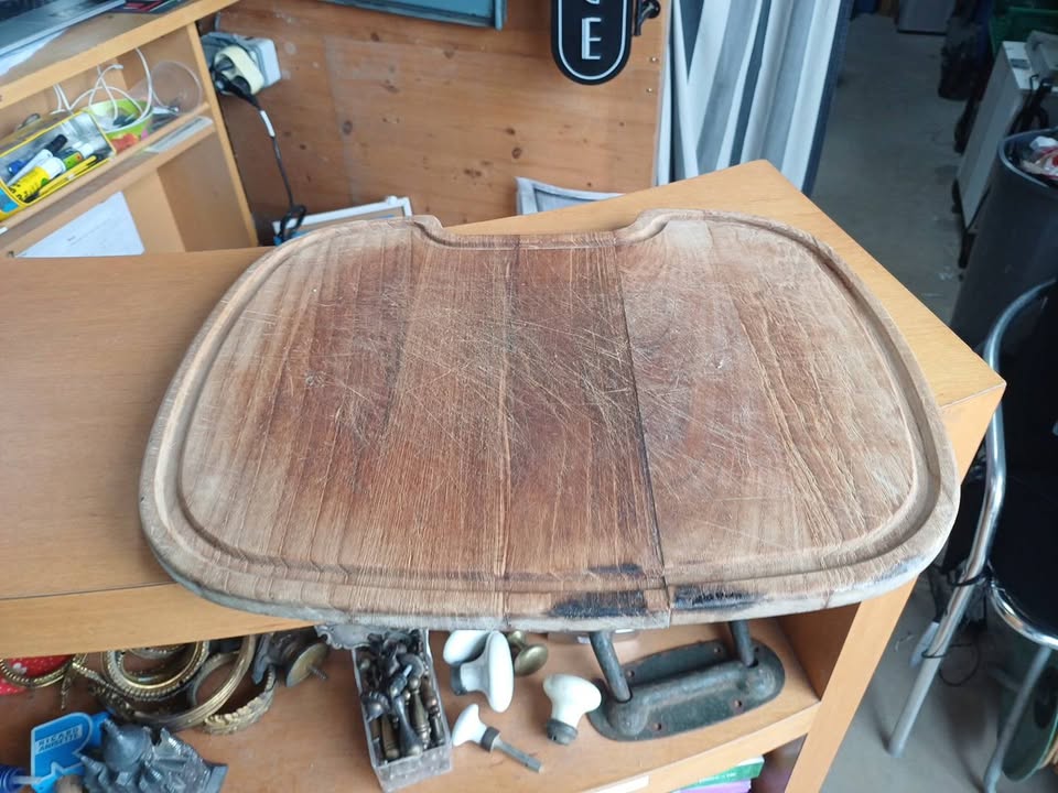 Grande Planche à Découper en Bois Épais - Vintage / Billot