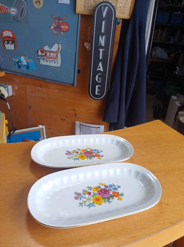 raviers ovales Seltmann Weiden Bavaria – Porcelaine vintage W. un charmant lot de 2 raviers