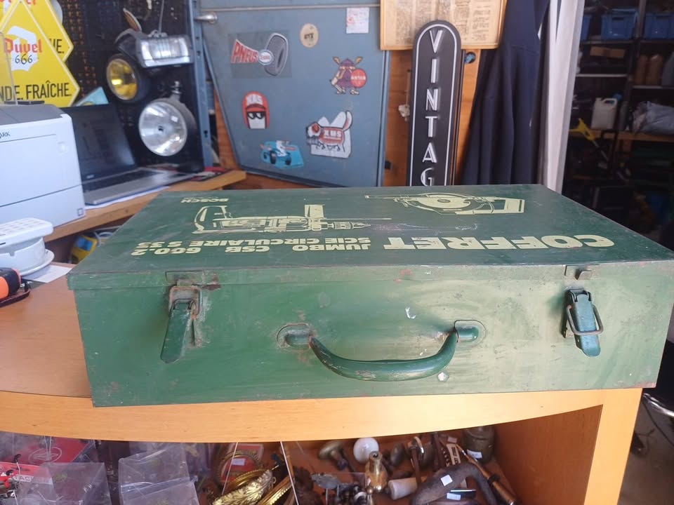 Ancienne Caisse à Outils Métal Bosch - Déco Loft / Atelier