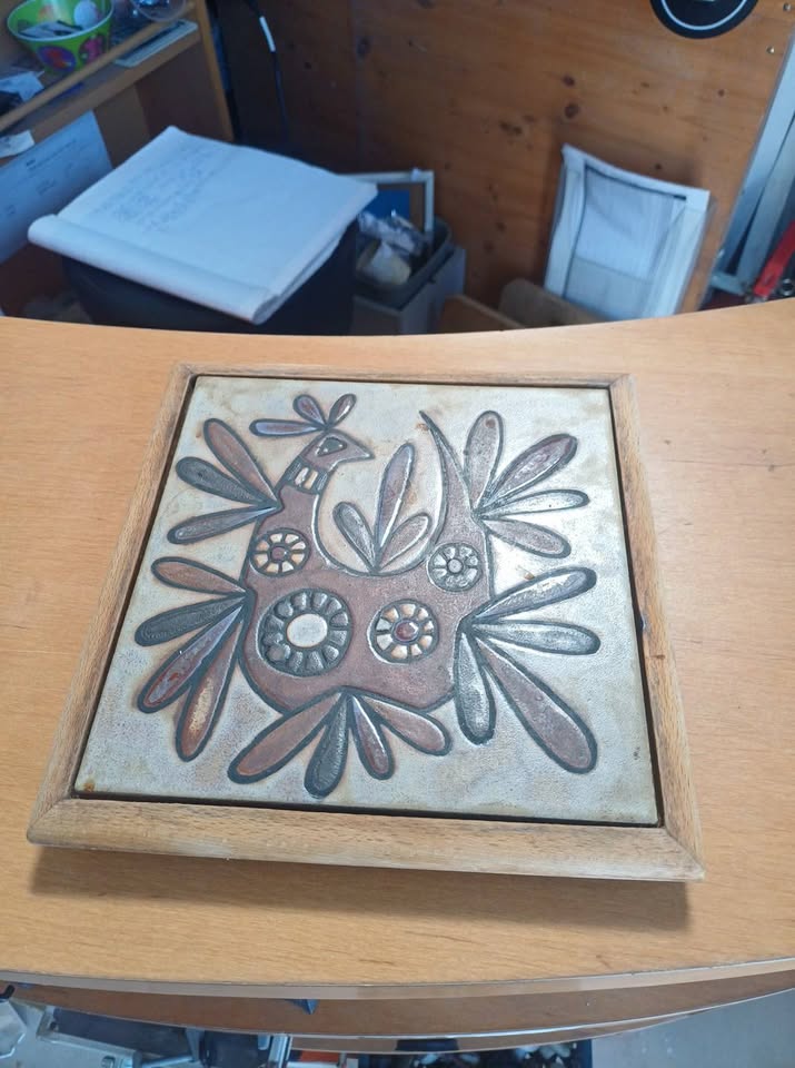Dessous-de-plat vintage oiseau céramique Quadrifoglio Italie – Années 70