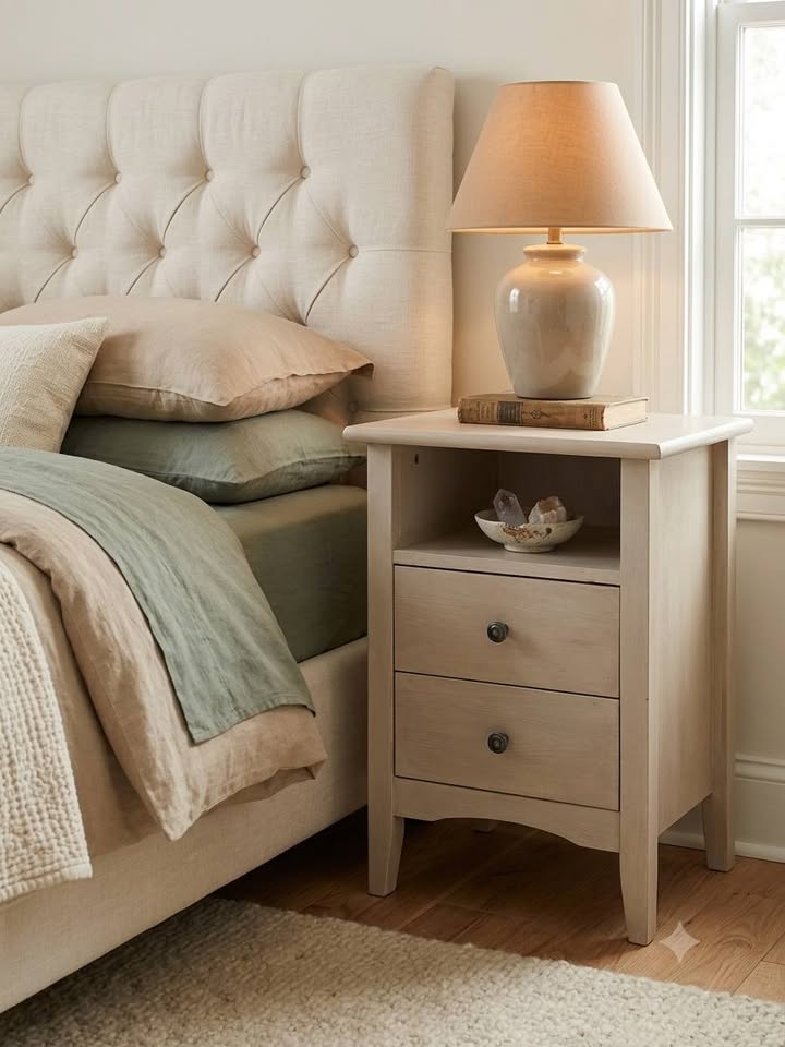 Très jolie table de nuit / chevet meuble d'appoint, compact, idéal pour les petits espaces, une entrée, ou en table de nuit dans une chambre.