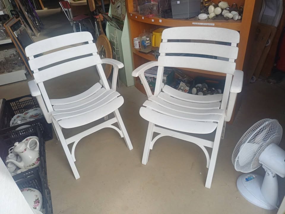 Paire de fauteuils de jardin pliants ALIBERT – Blanc –