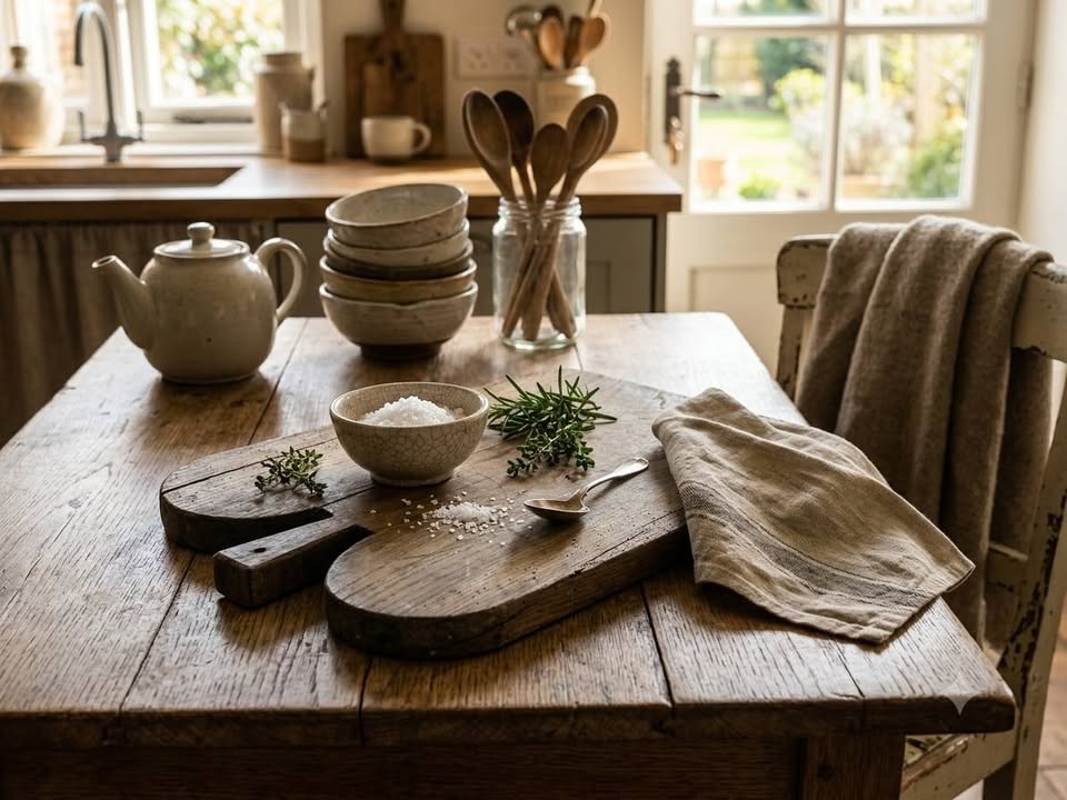 Planche à découper / de présentation en bois très ancienne - Déco