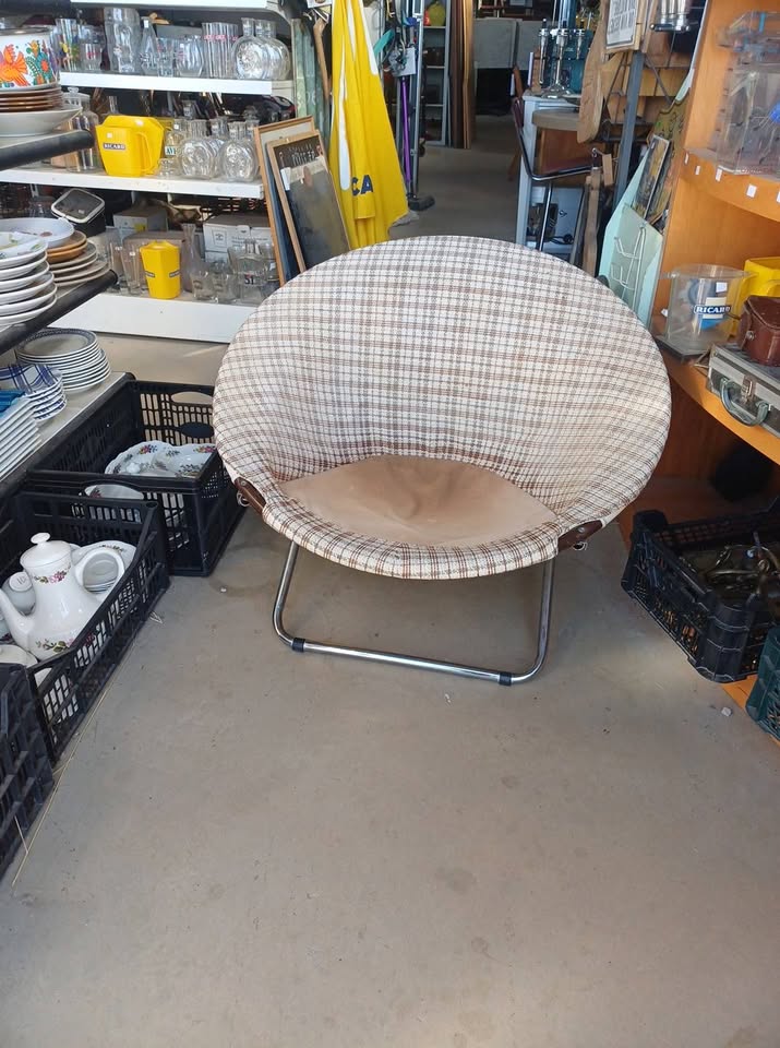 Chaise lune vintage pliable type "chauffeuse "