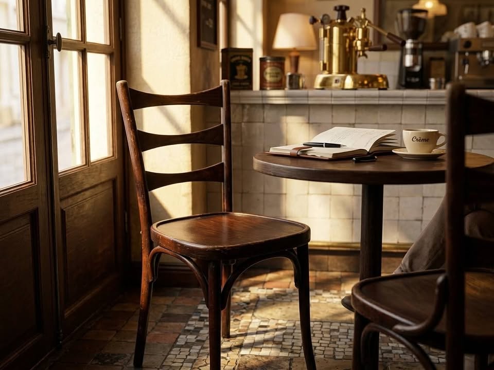 Chaise vintage en bois courbé - Style bistrot / Thonet
