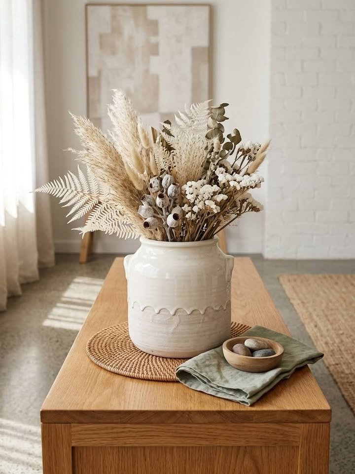 Grand pot / Vase céramique moderne design émaillé blanc