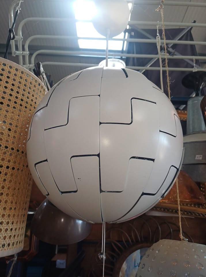 Suspension / Lustre IKEA PS 2014 Blanc & Chrome (Style Space Age) - Ø 35 cm
