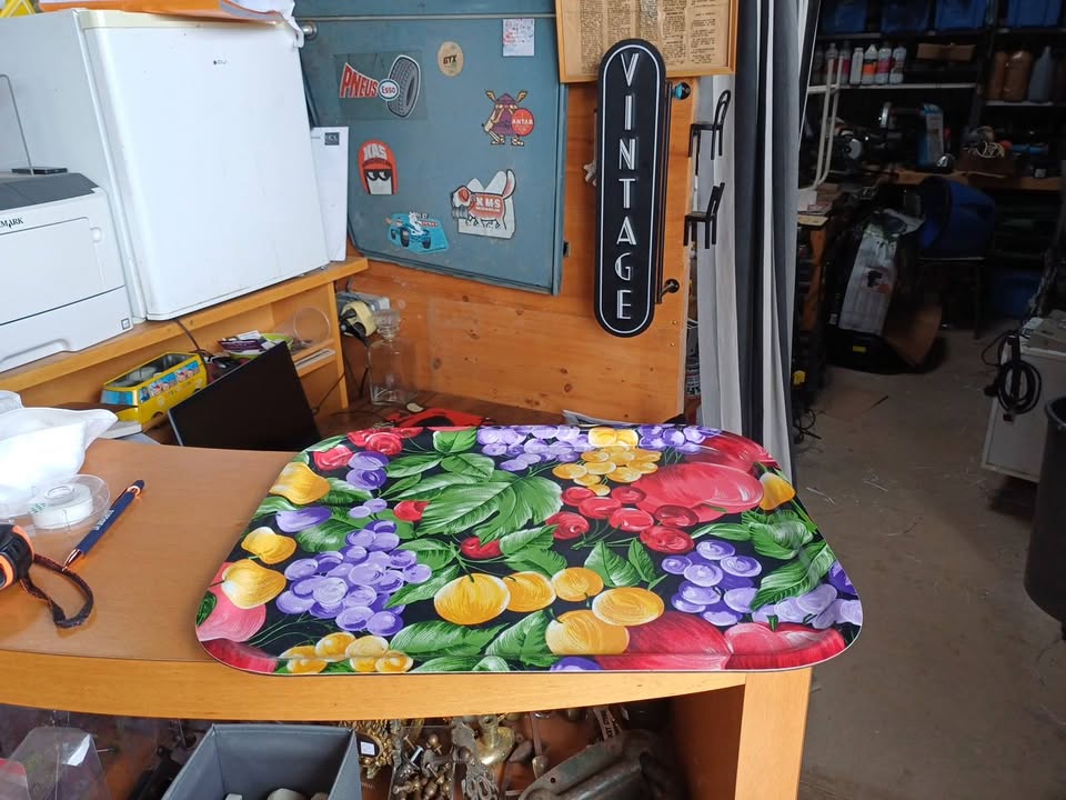 Grand Plateau Vintage Melamine / Formica Motif Fruits Annee 70