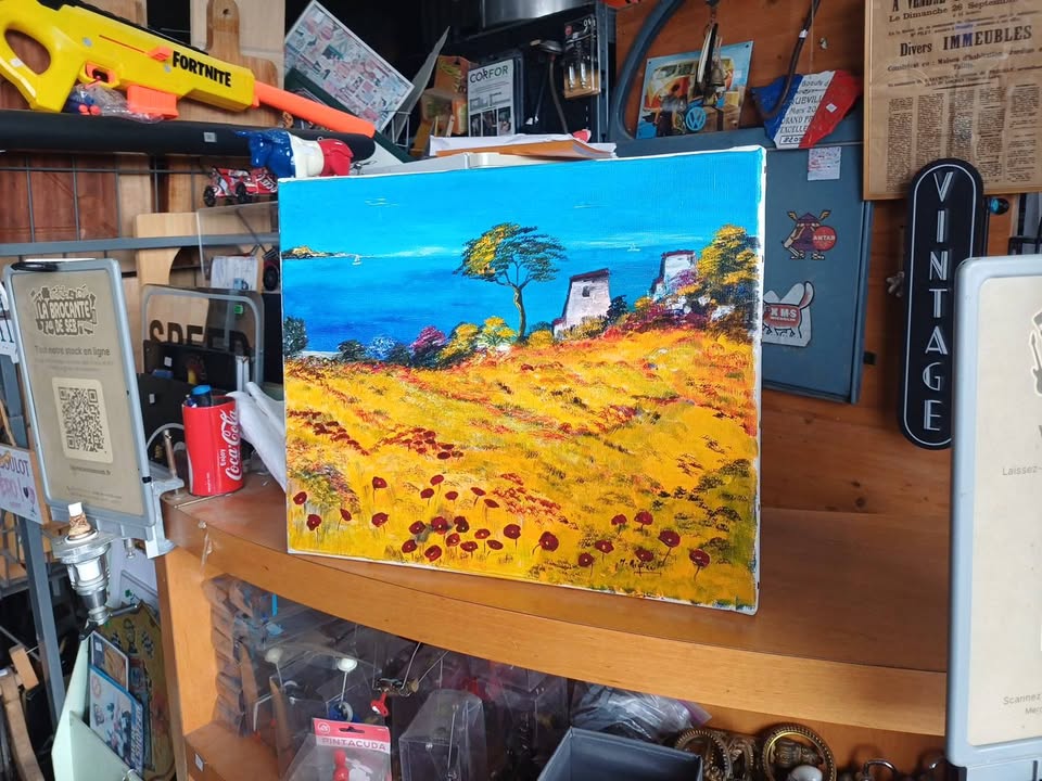 Tableau original peinte à l'huile sur toile, signé M. Richer.