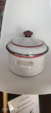Email français pot vintage avec couvercle