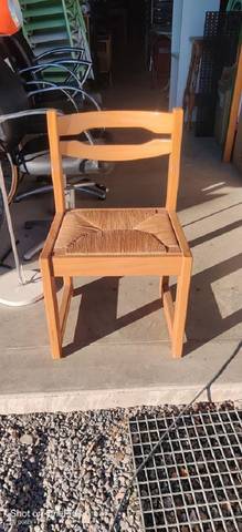 Chaise vintage en orme assise large
