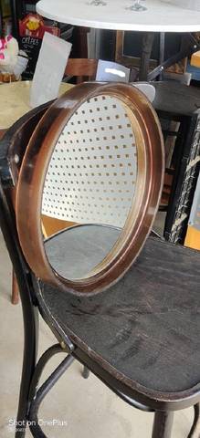 Miroir rond gilac fumé vintage 1970