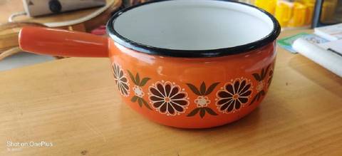 Casserole caquelon vintage orange