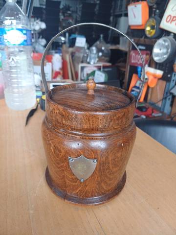 Ancien baril bois à biscuit anglais