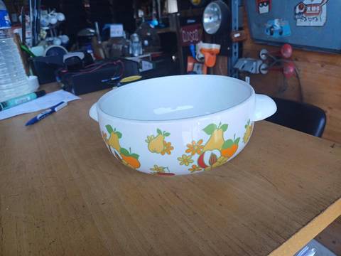 Vintage corbeille fruit ou plat fleuri