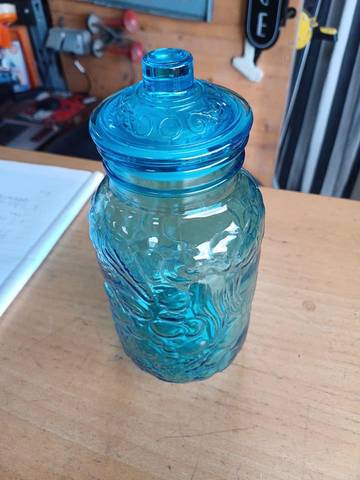 Ancien pot apothicaire verre bleu