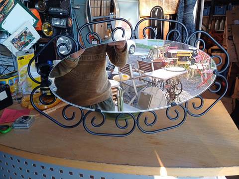 Miroir et cadre fer forgé