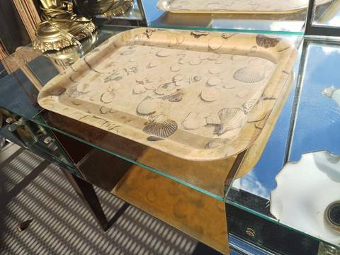 Plateau service fibre verre Vintage