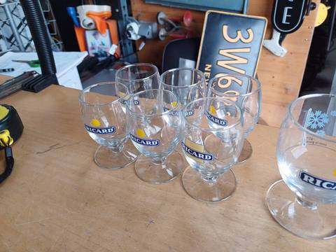 6 verres momie ricard  Le petit ballon  Bon état, ils ne sont pas identique