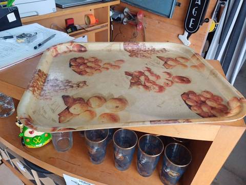 Plateau vintage fibre de verre