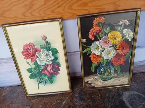 Petit cadre fleuri vintage