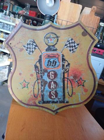 Plaque métal décorative route 66